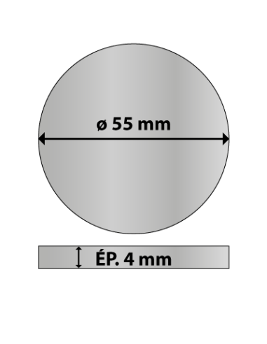 Platine ronde en acier diam. 55 mm ép. 4 mm