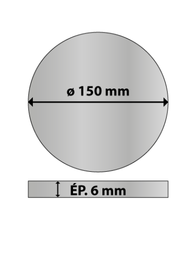 Platine ronde en acier diam. 150 mm ép. 6 mm