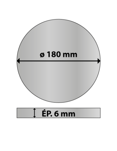 Platine ronde en acier diam. 180 mm ép. 6 mm