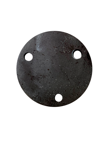 Platine ronde en acier ø 70 mm ép. 5 mm 3 trous 10 mm