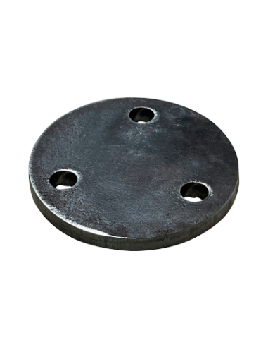 Platine ronde en acier ø 100 mm ép. 6 mm 3 trous 11 mm