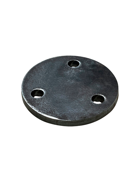 Platine ronde en acier ø 160 mm ép. 6 mm 3 trous 11 mm