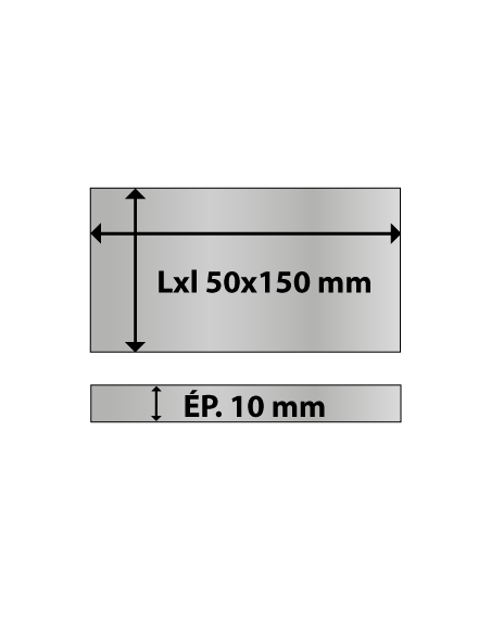 Platine rectangulaire en acier 50x150 ép. 10 mm