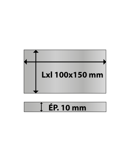 Platine rectangulaire en acier 100x150 ép. 10