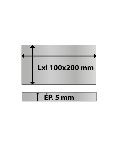 Platine rectangulaire en acier 100x200 ép. 5