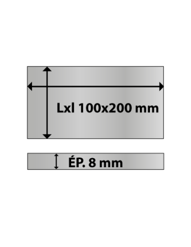 Platine rectangulaire en acier 100x200 ép. 8