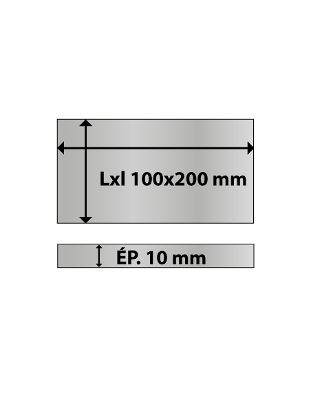Platine rectangulaire en acier 100x200 ép. 10