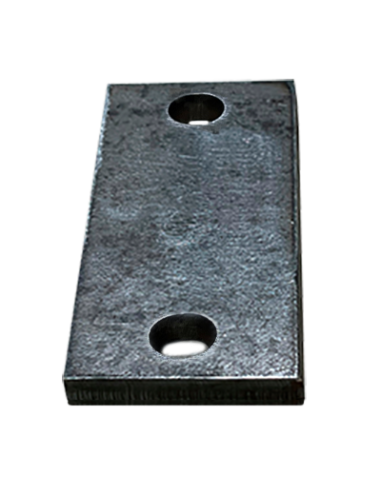 Platine rectangulaire en acier deux trous 100x150 ép. 8 mm ø trou 12 mm