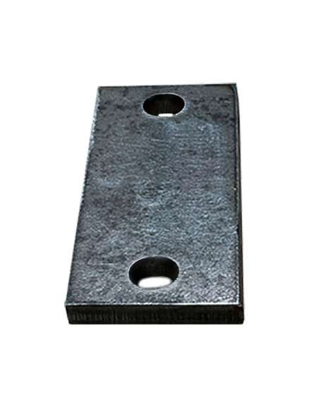 Platine rectangulaire en acier deux trous 100x200 ép. 5 mm ø trou 12 mm