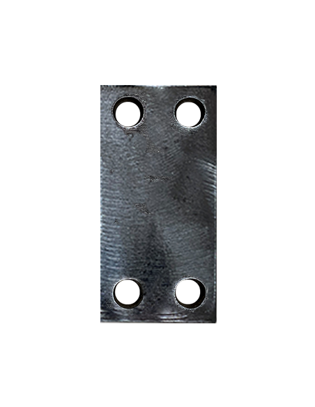 Platine rectangulaire en acier 4 trous 100x150 ép. 5 mm ø trou 12 mm