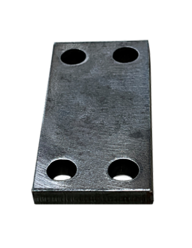 Platine rectangulaire en acier 4 trous 100x150 ép. 8 mm ø trou 12 mm