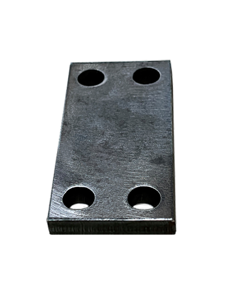 Platine rectangulaire en acier 4 trous 100x200 ép. 10 mm ø trou 12 mm
