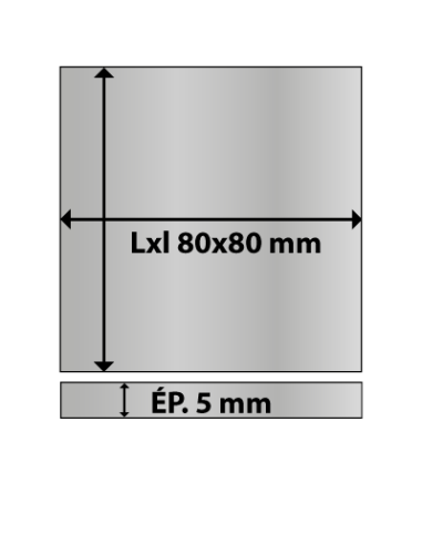 Platine carrée en acier 80x80 ép. 5 mm