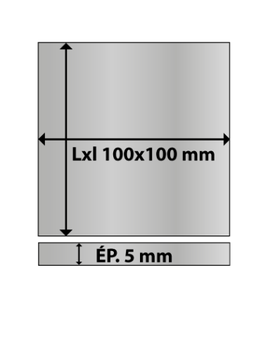 Platine carrée en acier 100x100 ép. 5 mm