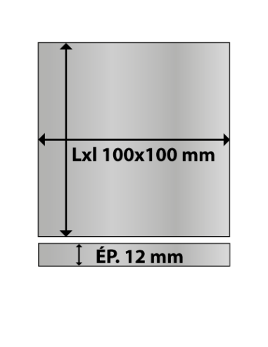 Platine carrée en acier 100x100 ép. 12 mm