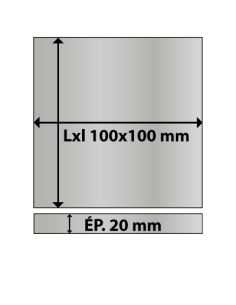 Platine carrée en acier 100x100 ép. 20 mm 2