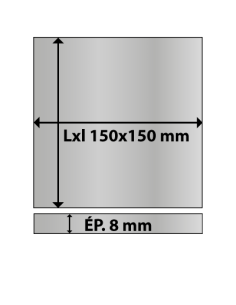 Platine carrée en acier 150x150 ép. 8 mm 2