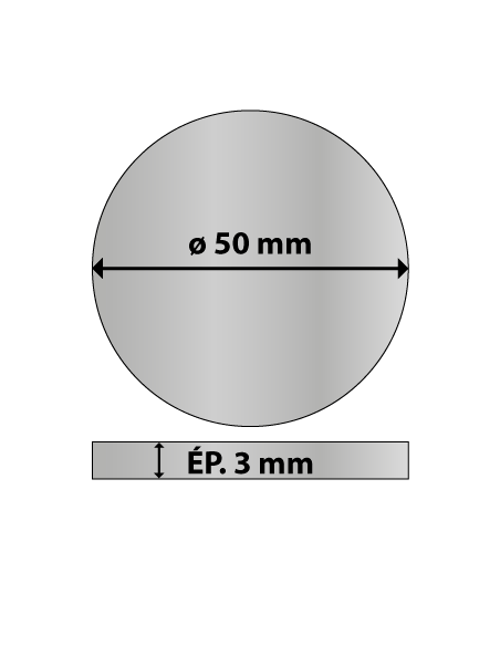 Platine ronde en acier ø 50 mm ép. 3 mm