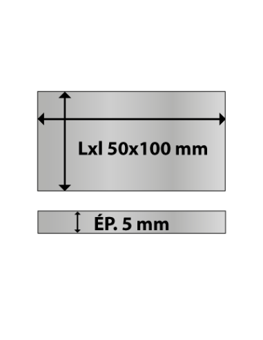 Platine rectangulaire en acier 50x100 ép. 5 mm